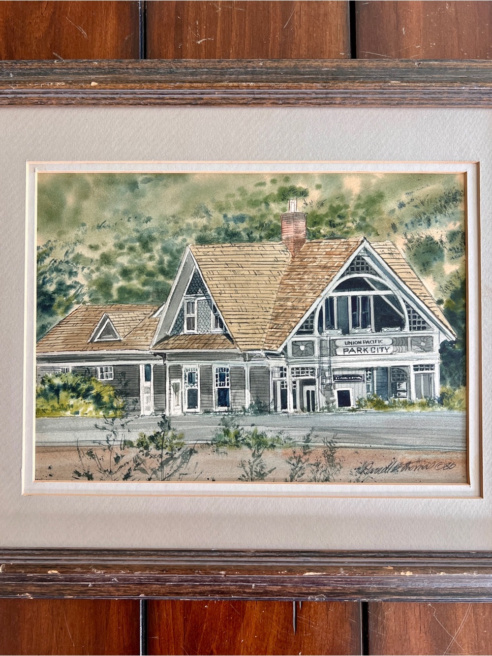 Original Watercolor Park City Utah Union Pacific Painting David B Thomas 1986 - Picture 4 of 8